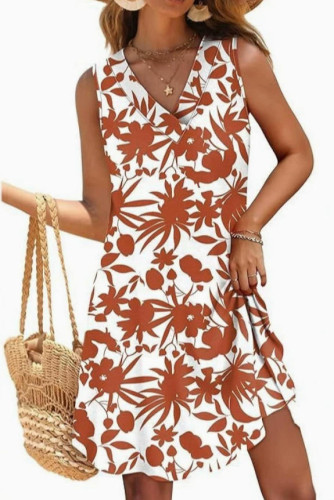 Bohemian V-neck Sleeveless Mini Dress