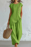 Large Size T-shirt Wide Leg Pants 2-piece Set