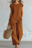 Large Size T-shirt Wide Leg Pants 2-piece Set