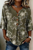 Large Size Ruffled Short Sleeved Printed T-shirt