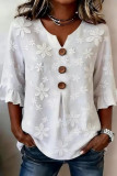 Large Size Ruffled Short Sleeved Printed T-shirt