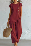 Large Size T-shirt Wide Leg Pants 2-piece Set