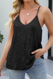 V-neck Sleeveless Sequined Vest