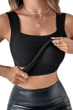 Solid Color Chest Cushion U-neck Sleeveless Vest