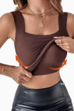 Solid Color Chest Cushion U-neck Sleeveless Vest