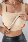 Solid Color Chest Cushion U-neck Sleeveless Vest