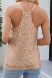 V-neck Sleeveless Sequined Vest