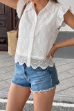 Jacquard Fly Sleeve Solid Color Lapel Shirt