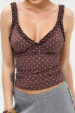 V-neck Sleeveless Ruffled Camisole Vest