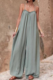 Large Size Sleeveless Backless Loose Jumpsuit