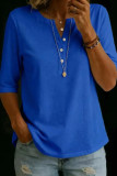 Large Size Short Sleeved V-neck T-shirt