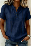 Large Size Printed Button Short Sleeved Shirt