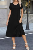 Round Neck Short Sleeved Printed Dress