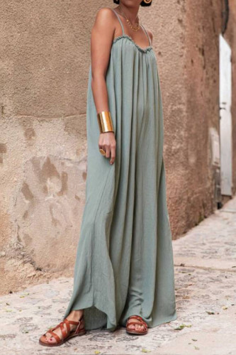 Large Size Sleeveless Backless Loose Jumpsuit