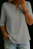 Large Size Short Sleeved V-neck T-shirt
