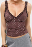 V-neck Sleeveless Ruffled Camisole Vest