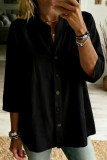 Retro Solid Color Seven Quarter Sleeved Shirt
