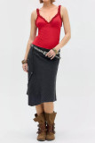 V-neck Sleeveless Ruffled Camisole Vest