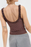 V-neck Sleeveless Ruffled Camisole Vest