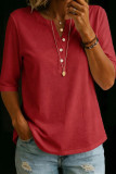 Large Size Short Sleeved V-neck T-shirt