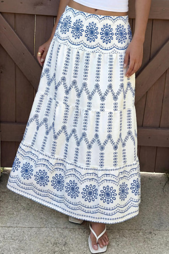 Bohemian Ethnic Style Printed High Waisted Skirt