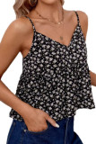 Floral Print Sleeveless V-neck Vest