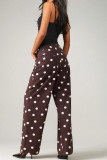 Loose Polka Dot Printed Wide Leg Jeans