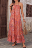 Bohemia Printed Neckless Backless Dress