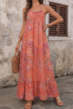 Bohemia Printed Neckless Backless Dress