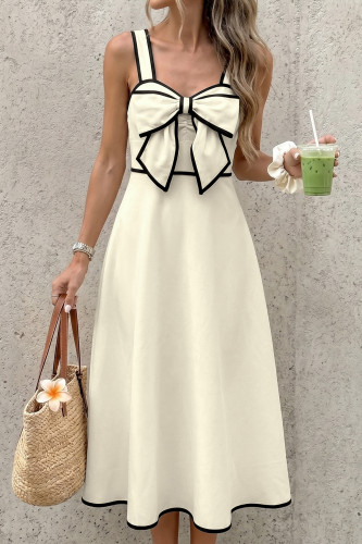 Strap Contrasting Butterfly Bow Sleeveless Dress