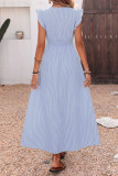 V-neck Striped High Waisted Dress