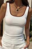 Solid Color Lace Knit Camisole Vest