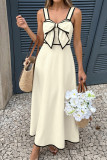 Strap Contrasting Butterfly Bow Sleeveless Dress