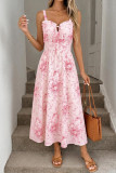 Square Neck Slim Fit Printed Sleeveless Dress