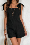 Solid Color Suspender Loose Sleeveless Jumpsuit