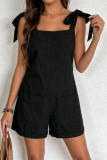 Solid Color Suspender Loose Sleeveless Jumpsuit