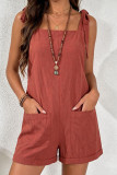 Solid Color Suspender Loose Sleeveless Jumpsuit