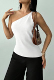 Solid Color Asymmetric Camisole Sleeveless Shirt