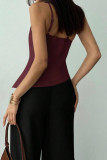 Solid Color Asymmetric Camisole Sleeveless Shirt