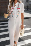 Short Sleeved Embroidered Dress