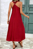 V-neck Hanging Neck Backless Dress