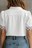 French Retro Lapel Lace Short Sleeved Shirt