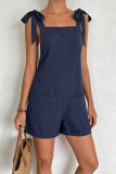 Solid Color Suspender Loose Sleeveless Jumpsuit
