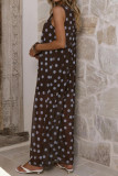 Mesh Sleeveless Polka Dot Maxi Dress