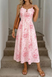 Square Neck Slim Fit Printed Sleeveless Dress