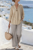 Seven Quarter Sleeve Shirt Straight Leg Pants 2-piece Set