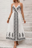 V-neck Sleeveless Waist Cinched Dress