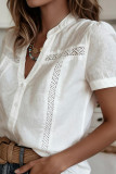 Bubble Short Sleeved Lace Patchwork Shirt