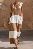 Retro Off Shoulder Sleeveless V-neck Dress