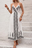 V-neck Sleeveless Waist Cinched Dress